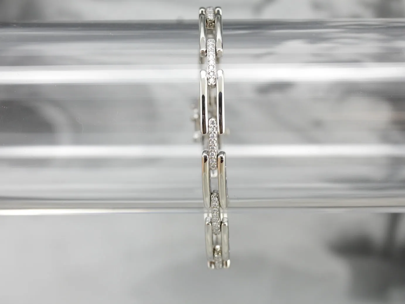 White Gold Diamond Link Bracelet