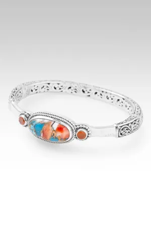 Wisdom in Surrender Bangle? in Kingman Turquoise Spiny Oyster & Carnelian