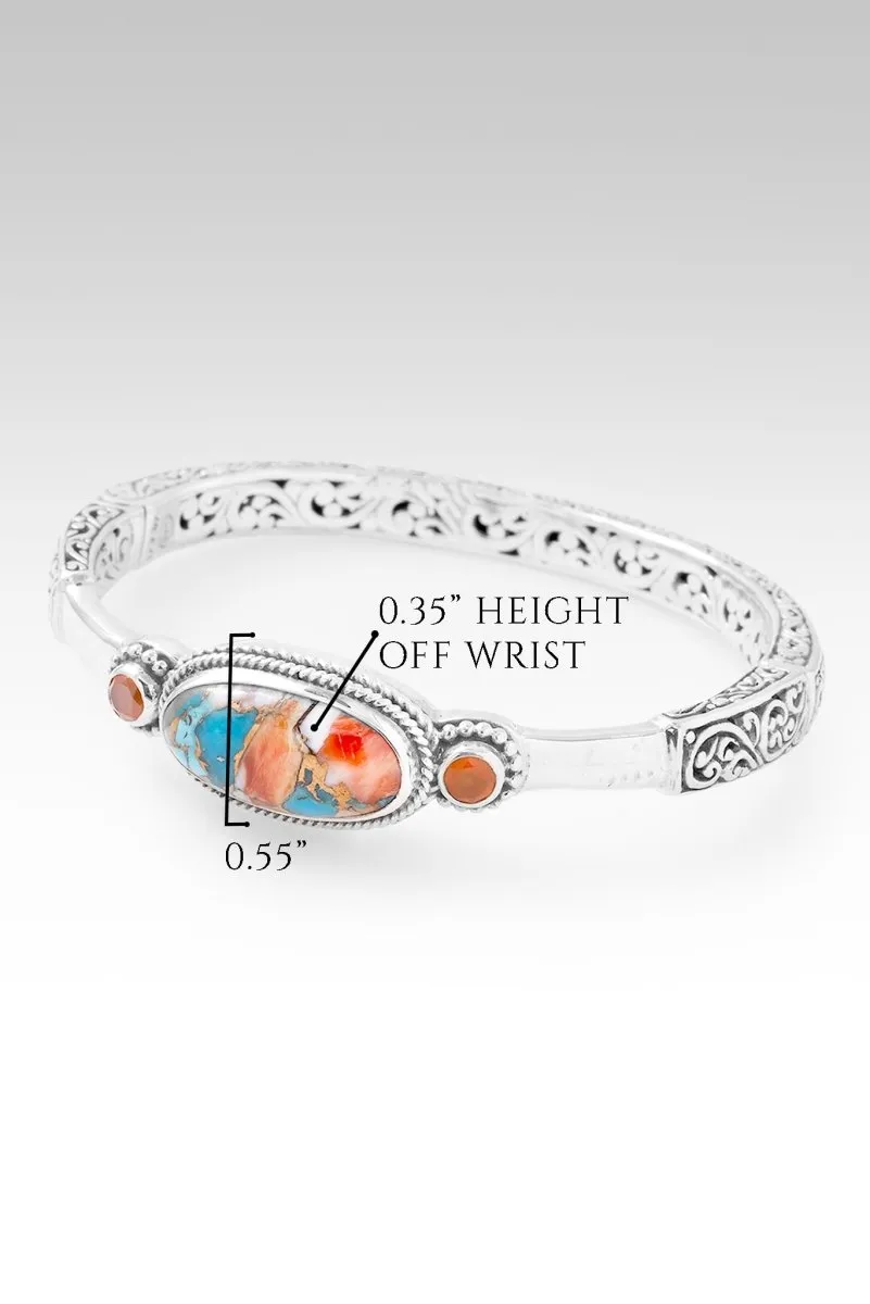 Wisdom in Surrender Bangle? in Kingman Turquoise Spiny Oyster & Carnelian