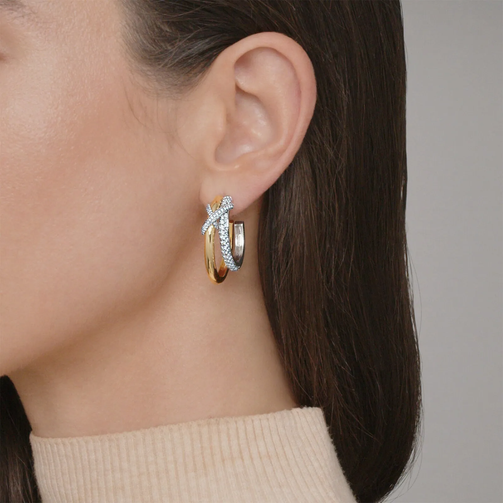XO Hoop Earrings with Diamonds